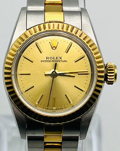 Rolex Oyster Perpetual 26MM Champagne Dial Two-Tone Oyster Bracelet (67193)