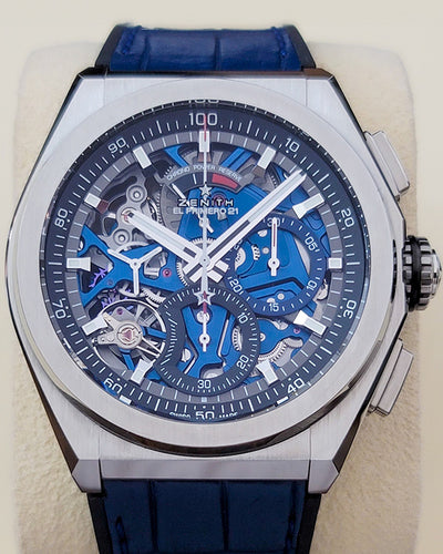 No Reserve - 2019 Zenith Defy El Primero 21 44MM Skeleton Dial Rubber/Leather Strap (95.9002.9004/78.R584)