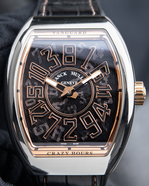 2022 Franck Muller Vanguard "Crazy Hours" 44MM Black Dial Leather Strap (V45 CH J PANI STG AC 5N)