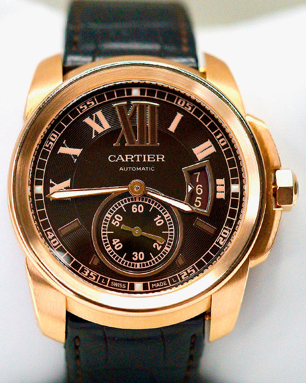 Cartier Calibre De Cartier 42MM Brown Dial Leather Strap (W7100007)