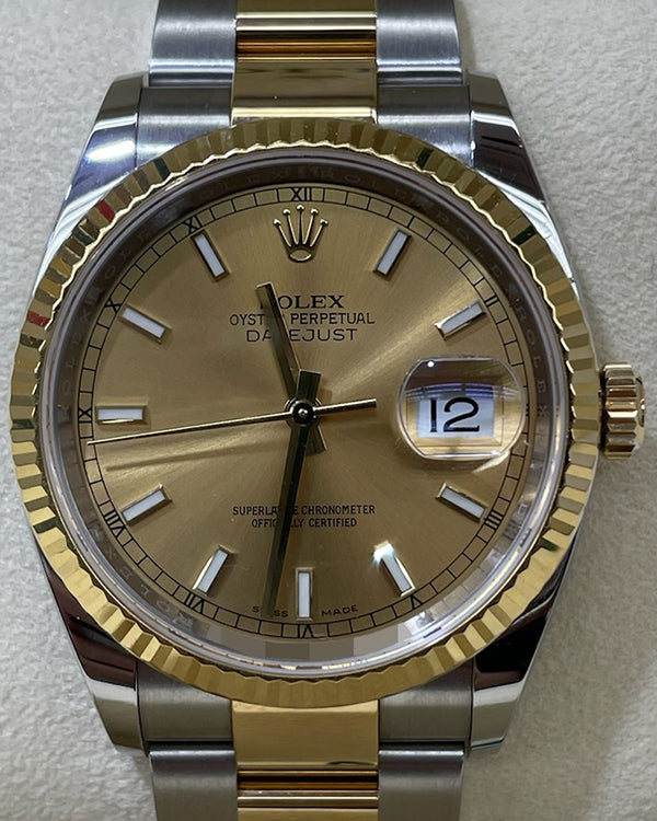 Rolex Datejust 36MM Champagne Dial Two-Tone Bracelet  (126203)