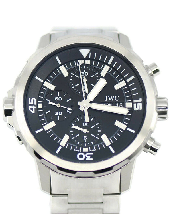 2019 IWC Schaffhausen Aquatimer Chronograph 44MM Black Dial Steel Bracelet (IW376804)