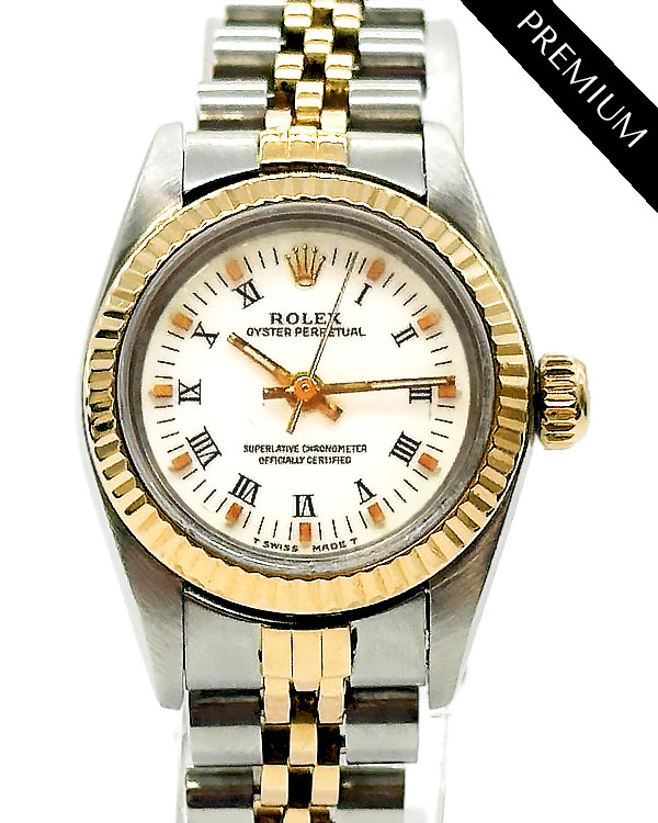 Rolex Oyster Perpetual 26MM White Dial Two-Tone Jubilee Bracelet (67193)