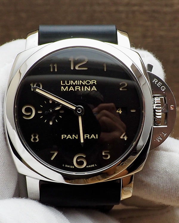 2013 Panerai Luminor Marina 1950 3 Days 44MM Black Dial Rubber Strap (PAM00359)