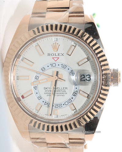 Rolex Sky-Dweller 42MM White Dial Rose Gold Oyster Bracelet (326935)