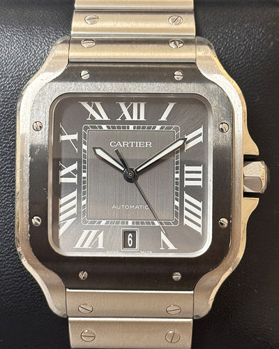 2022 Cartier Santos De Cartier 39.8MM Grey Dial Steel Bracelet (WSSA0037)