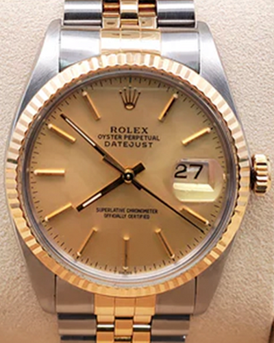 Rolex Datejust 36MM Champagne Dial Two-Tone Jubilee Bracelet (16013)