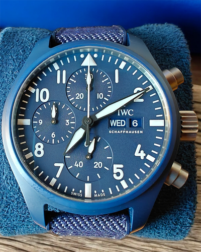 2024 IWC Schaffhausen Pilot Chronograph "Top Gun Oceana" 41.9MM Blue Dial Textile Strap (IW389404)