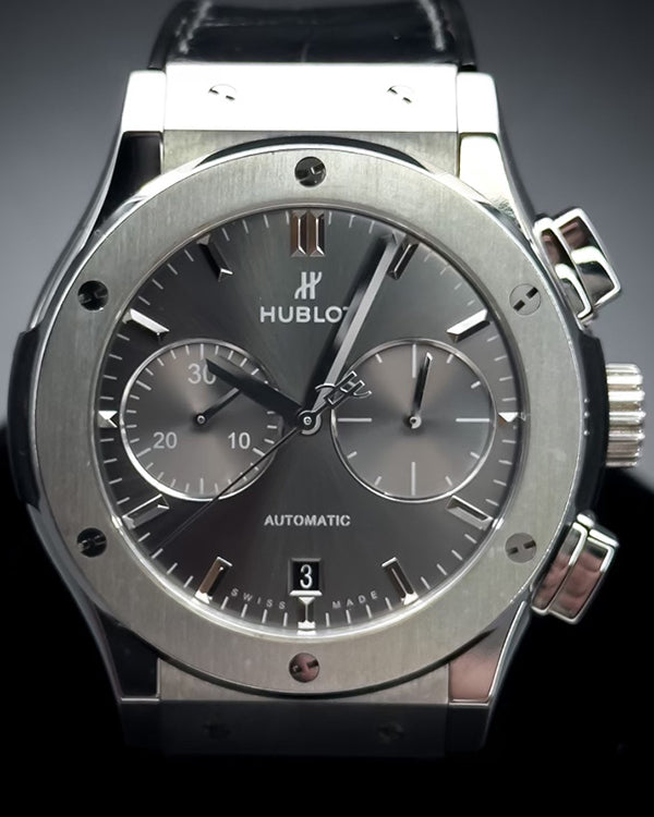 Hublot Classic Fusion Racing 45MM Grey Dial Leather/Rubber Strap (521.NX.7071.LR)