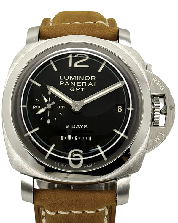 2015 Panerai Luminor 1950 8 Days 44MM Black Dial Leather Strap (PAM00233)