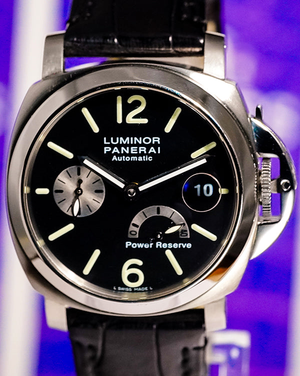 Panerai Luminor Power Reserve 40MM Black Dial Leather Strap (PAM00125)