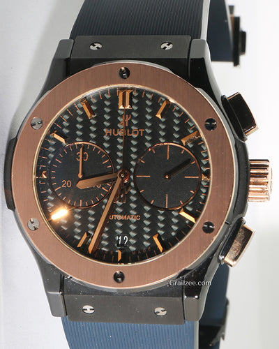 Hublot Classic Fusion Chronograph 45MM Carbon Fiber Dial Rubber Strap (521.CO.1781.RX)