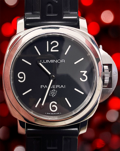 2020 Panerai Luminor Base Logo 44MM Black Dial Rubber Strap (PAM00773)