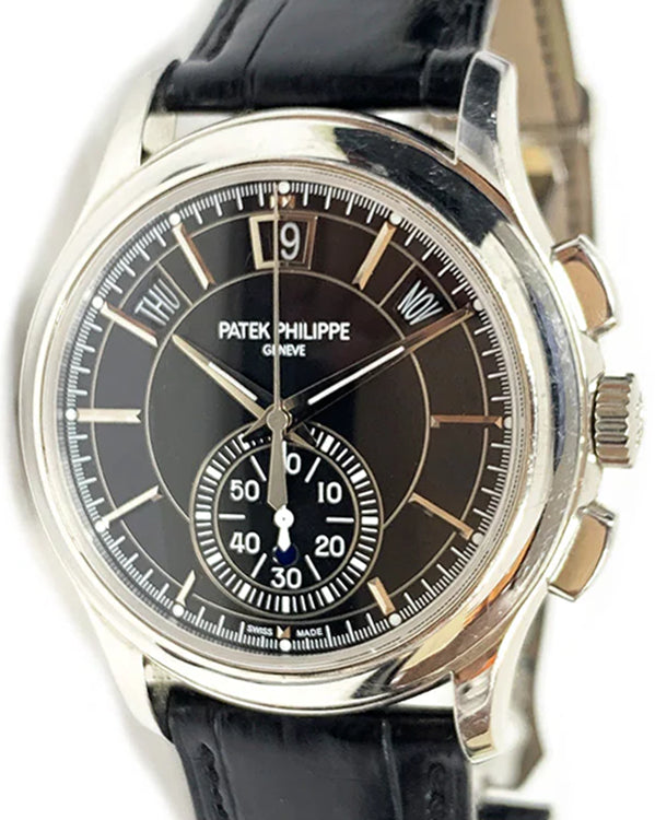 2016 Patek Philippe Grand Complications Chronograph 42MM Black Dial Leather Strap (5905P-010)