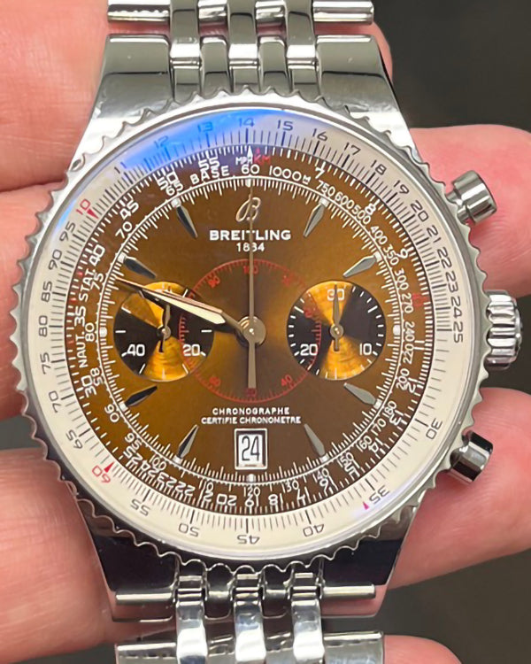 Breitling Montbrillant 47MM Bronze Dial Steel Bracelet (A23340)