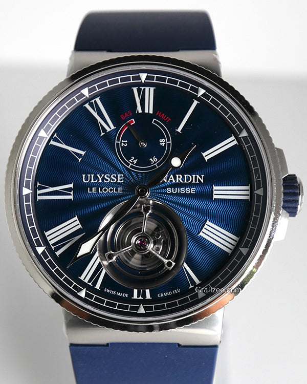 Ulysse Nardin Marine Tourbillon 43MM Blue Dial Rubber Strap (1283-181/E3)