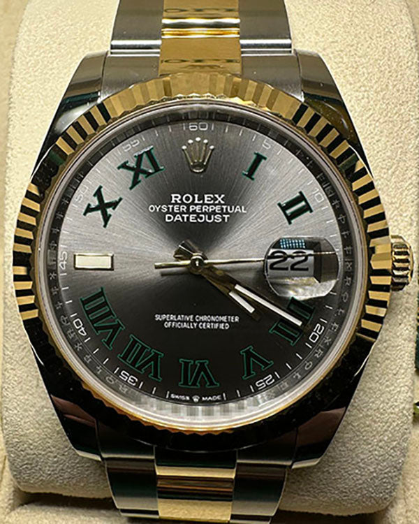 2022 Rolex Datejust "Wimbledon" 41MM Slate Dial Two-Tone Bracelet (126333)