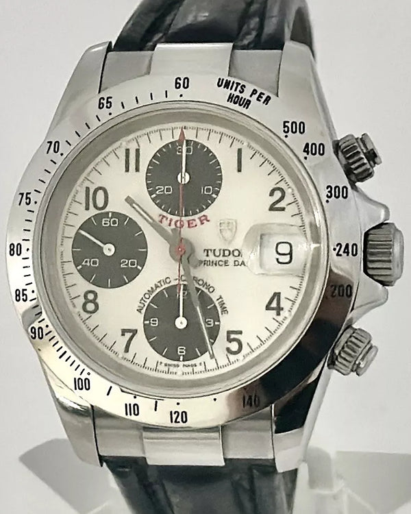 Tudor Prince Date Tiger 40MM White Dial Leather Strap (79280P)