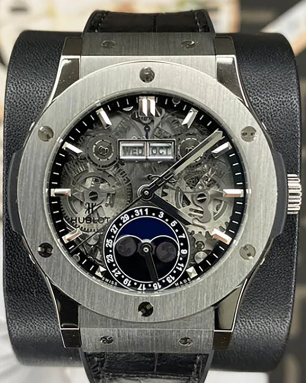 2023 Hublot Classic Fusion Aerofusion 42MM Skeleton Dial Leather Strap (547.NX.0170.LR)