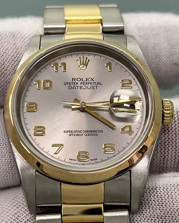 2003 Rolex Datejust 36MM Silver Dial Two-Tone Oyster Bracelet (16203)