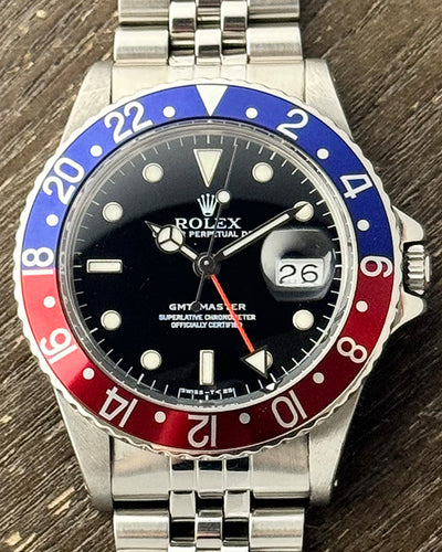 1982 (7.1 Mill Serial) Rolex GMT-Master "Pepsi" 40MM Black Dial Jubilee Bracelet (16750)