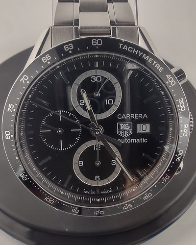 Tag Heuer Carrera Calibre 16 41MM Black Dial Steel Bracelet (CV2010)