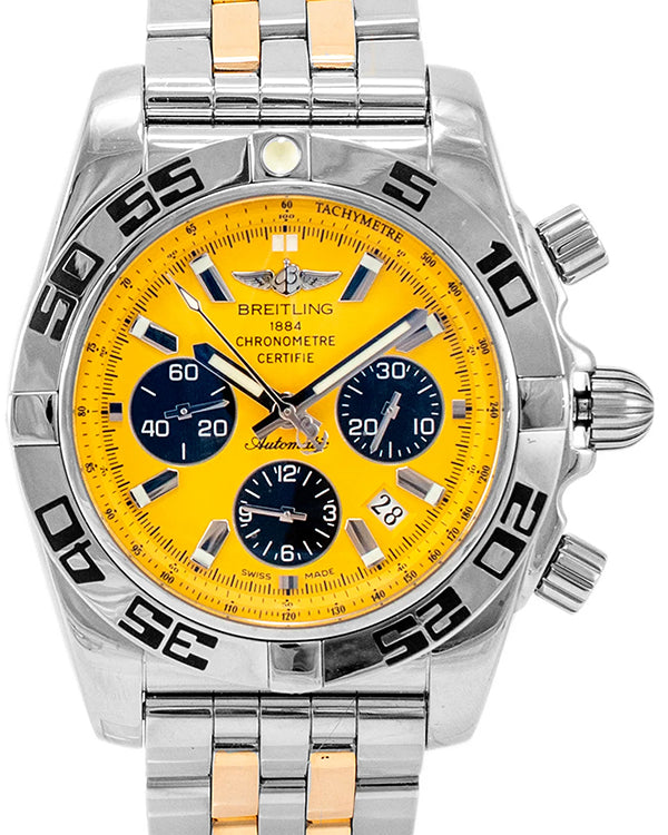 2017 Breitling Chronomat L.E 44MM Yellow Dial Two-Tone Bracelet (AB01109)