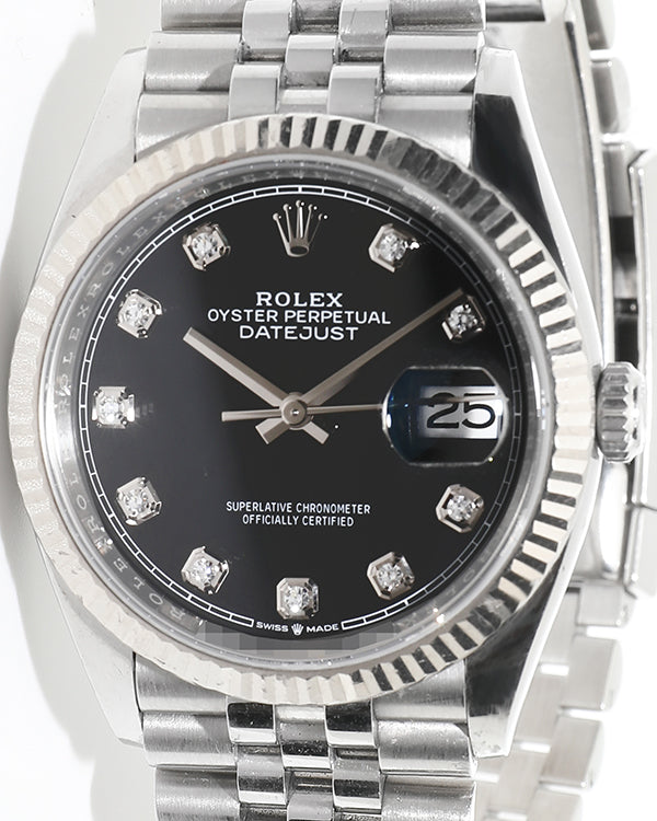 2021  Rolex Datejust 36MM Black Dial Jubilee Oystersteel (126234)