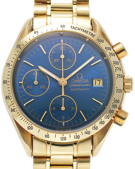 Omega Speedmaster Date 39MM Blue Dial Yellow Gold Bracelet (3111.80)