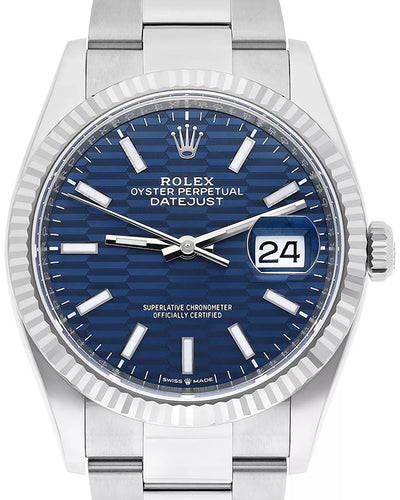 2024 Rolex Datejust 36MM Blue Motif Dial Oyster Bracelet (126234)