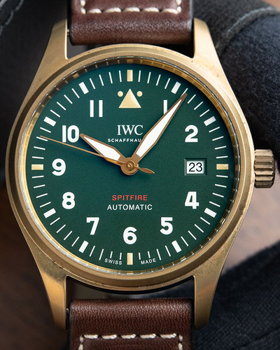 2020 IWC Schaffhausen Pilot Spitfire 39MM Green Dial Leather Strap (IW326802)