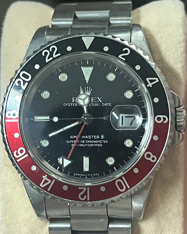 Rolex GMT-Master II "Coke" 40MM Black Dial Steel Bracelet (16710)