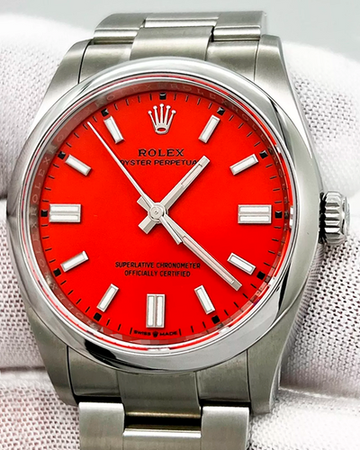 2022 Rolex Oyster Perpetual 36MM Red Dial Oyster Bracelet (126000)