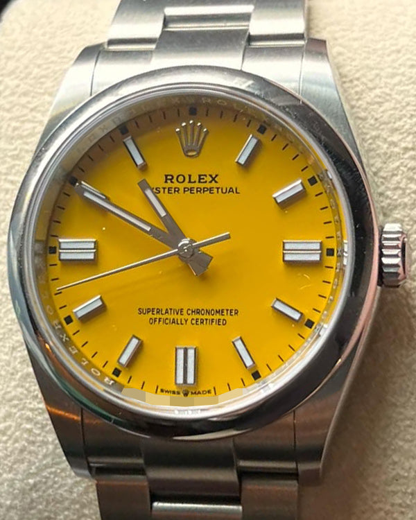 2022 Rolex Oyster Perpetual 36MM Yellow Dial Oystersteel Bracelet (126000)