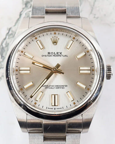 2023 Rolex Oyster Perpetual 41MM White Dial Oyster Bracelet (124300)