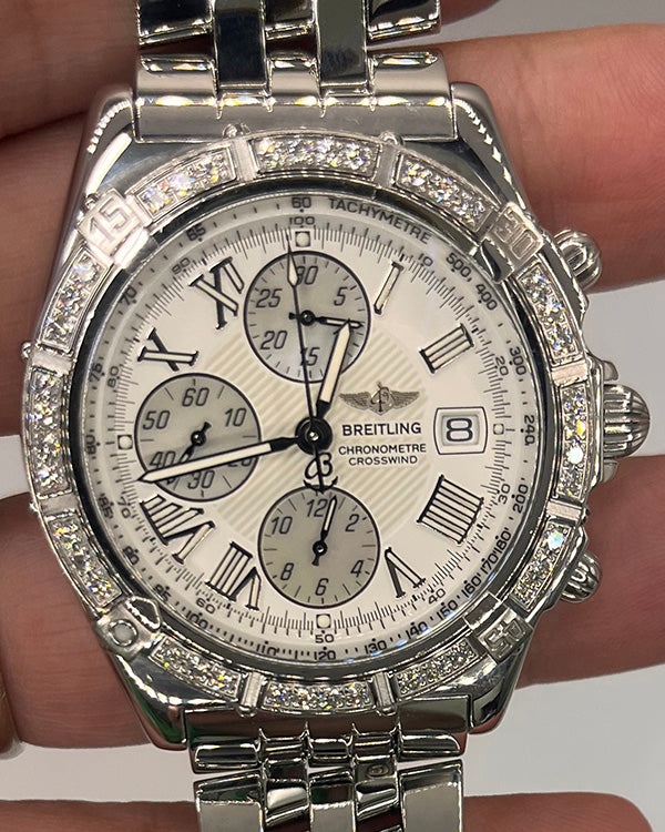 Breitling Crosswind Chronograph 43MM Mother of Pearl Dial Steel Bracelet (A13355)