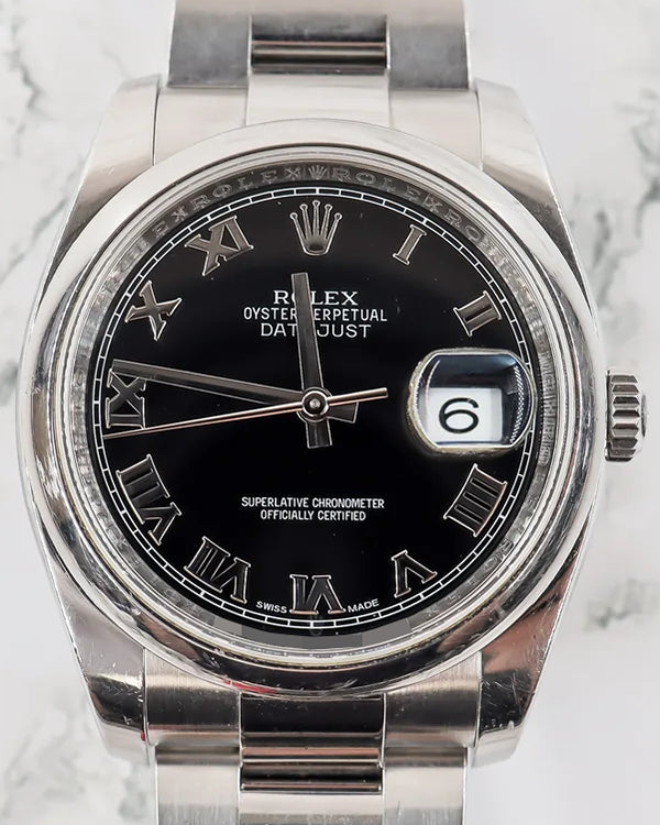 1996 (T Serial) Rolex Datejust 36MM Black Dial Oyster Bracelet (116200)