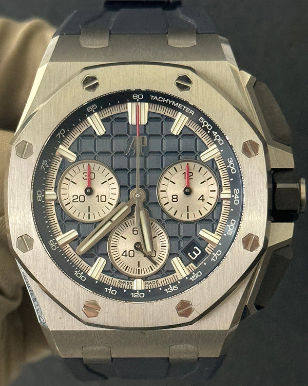 2023 Audemars Piguet Royal Oak Offshore Chronograph 43MM Blue Dial Rubber Strap (26420TI.OO.A027CA.01)