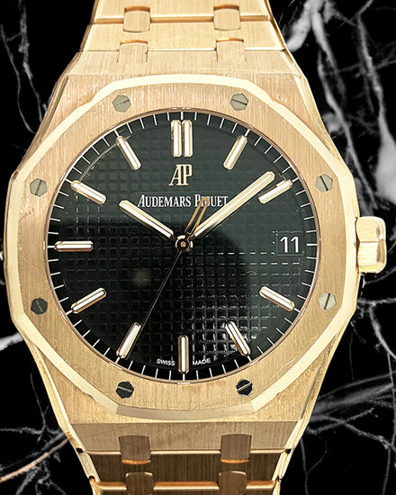 2022 Audemars Piguet Royal Oak 41MM Black Dial Rose Gold Bracelet (15500OR.OO.1220OR.01)