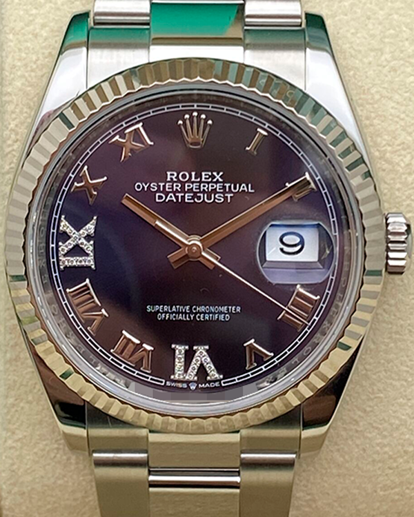 2021 Rolex Datejust 36MM Aubergine Purple Dial Oyster Bracelet (126234)