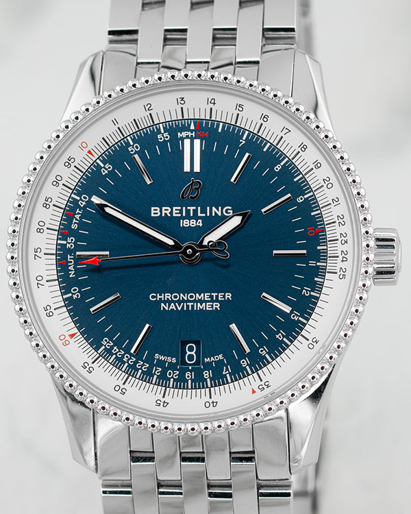 Breitling Navitimer 38MM Blue Dial Steel Bracelet (A17325211C1A1)