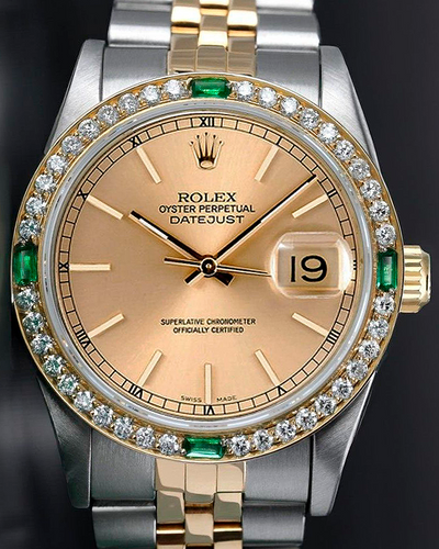 Rolex Datejust Vintage 31MM Aftermarket Bezel Champagne Dial Two-Tone Jubilee Bracelet (68273)