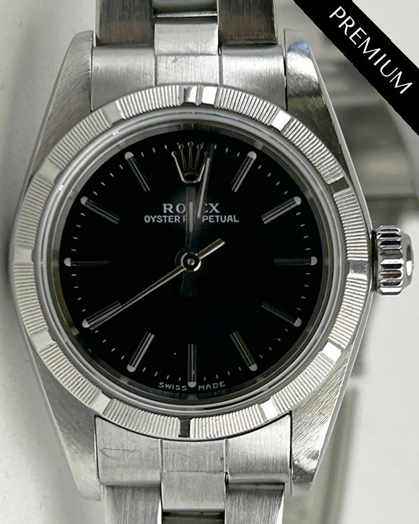 Rolex Oyster Perpetual 24MM Black Dial Oyster Bracelet (76030)