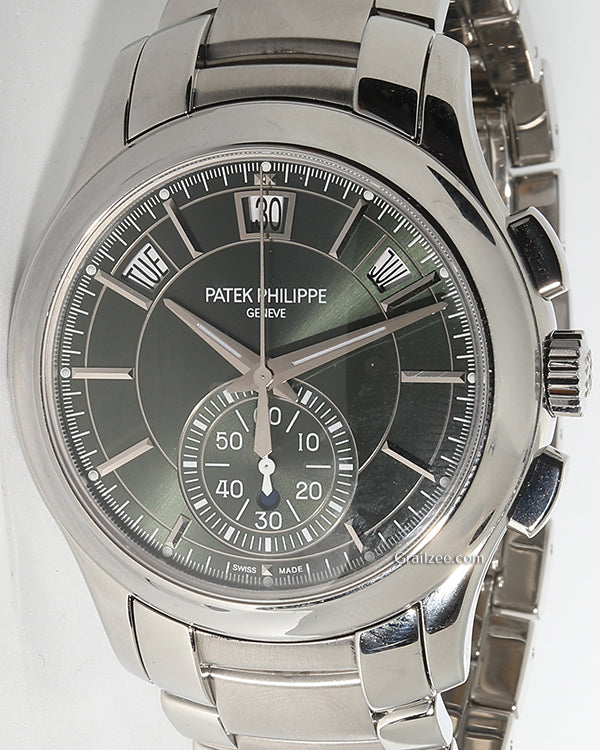 2022 Patek Philippe Annual Calendar Complications 42MM Green Dial Steel Bracelet  (5905/1A-001)