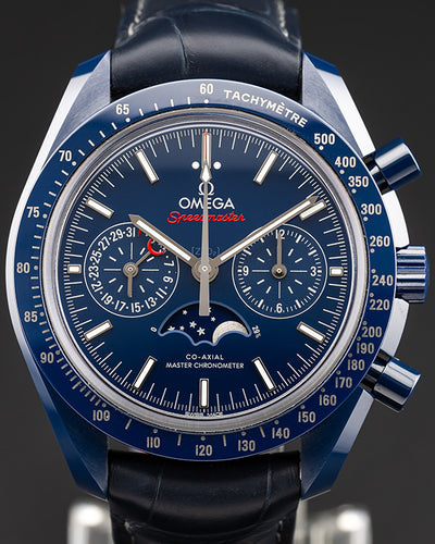 2024 Omega Speedmaster Moonphase "Blue Side of the Moon" 44.25MM Blue Dial Leather Strap (304.93.44.52.03.001)