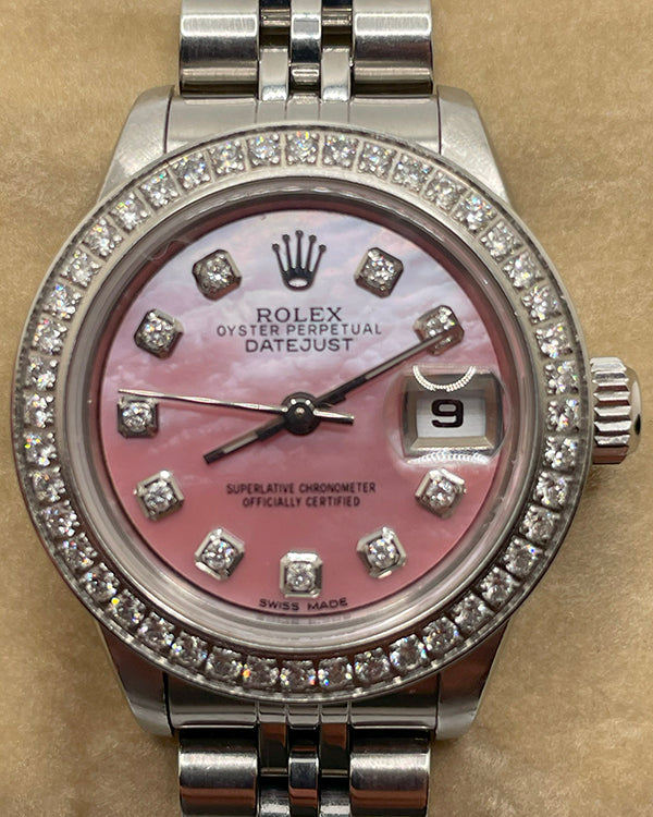 2002 (Y Serial) Rolex Oyster Perpetual Lady Date 26MM Quartz Aftermarket Mother of Pearl Dial Jubilee Bracelet (79240)