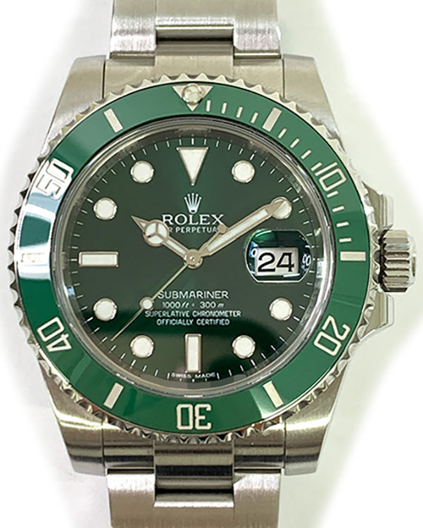 2015 Rolex Submariner Date “Hulk” 40MM Green Dial Oyster Bracelet (116610LV)