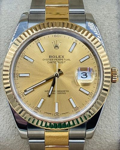 2017 Rolex Datejust 41MM Champagne Dial Two-Tone Oyster Bracelet (126333)