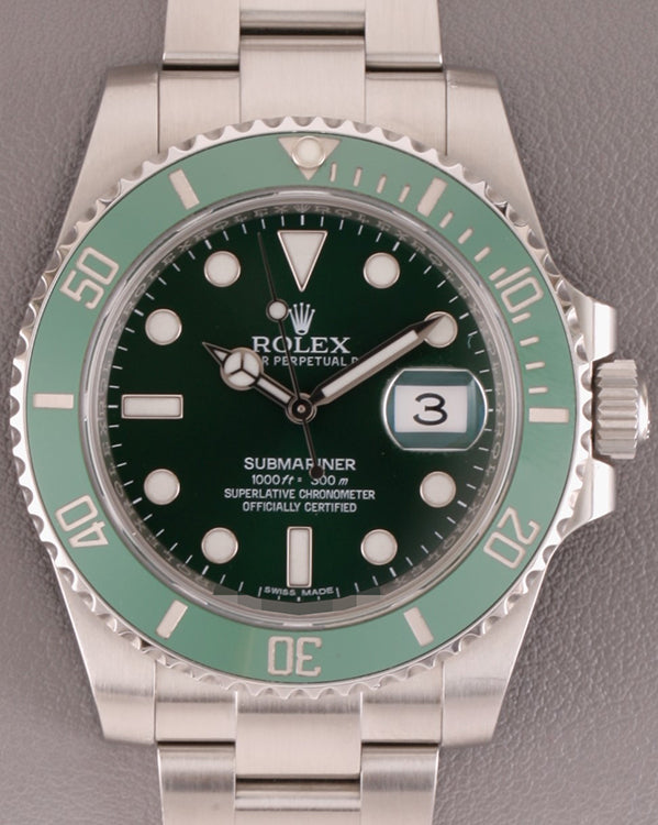 2018 Rolex Submariner Date “Hulk” 40MM Green Dial Oyster Bracelet (116610LV)