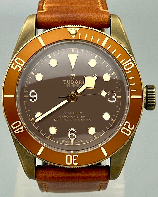 No Reserve - 2017 Tudor Heritage Black Bay Bronze 43MM Brown Dial Leather Strap (79250BM)